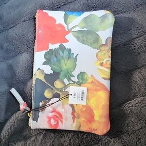 Floral Medium Pouch with Keyring, New With Tags!